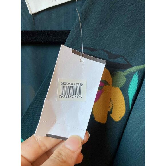 ASTR The Label | NWT Asymmetric Drop Waist Green Floral Mini Dress | Small - Picture 4 of 7